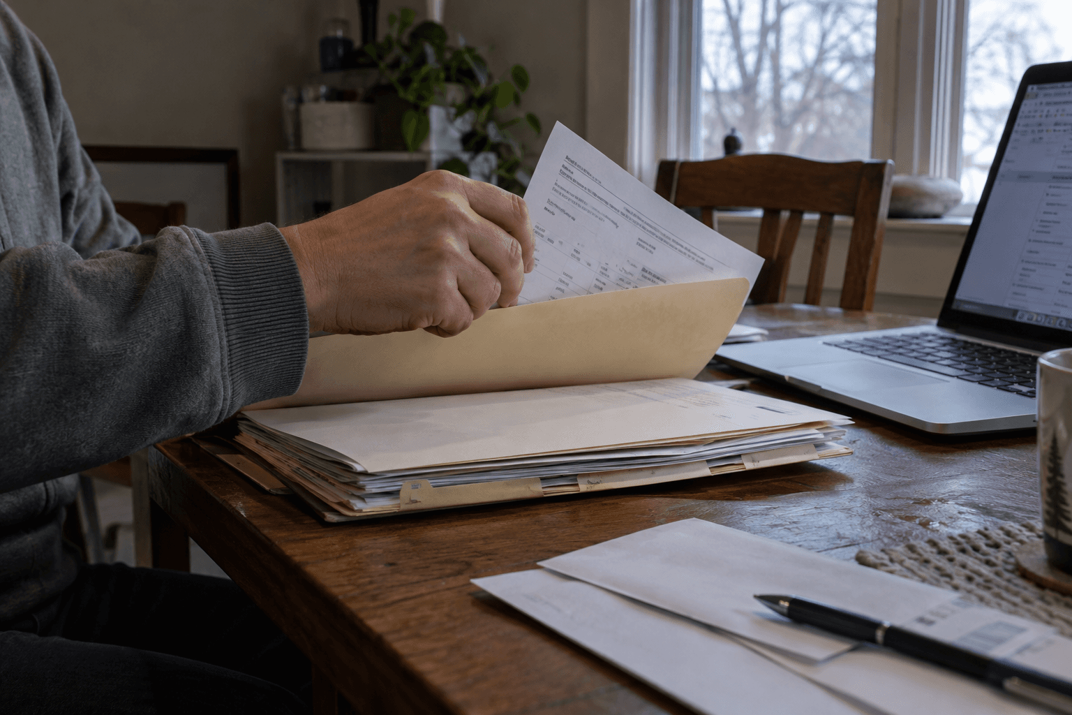 A late tax slip being added to an existing tax folder.