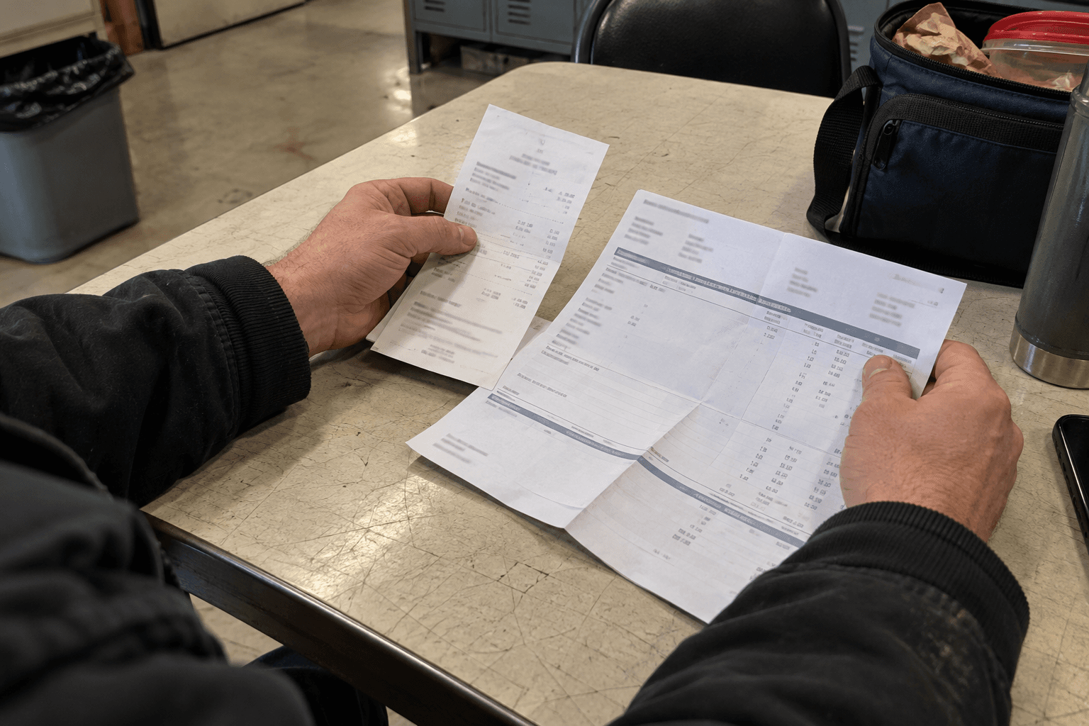 Un reçu de cotisations syndicales comparé à une fiche de paie.